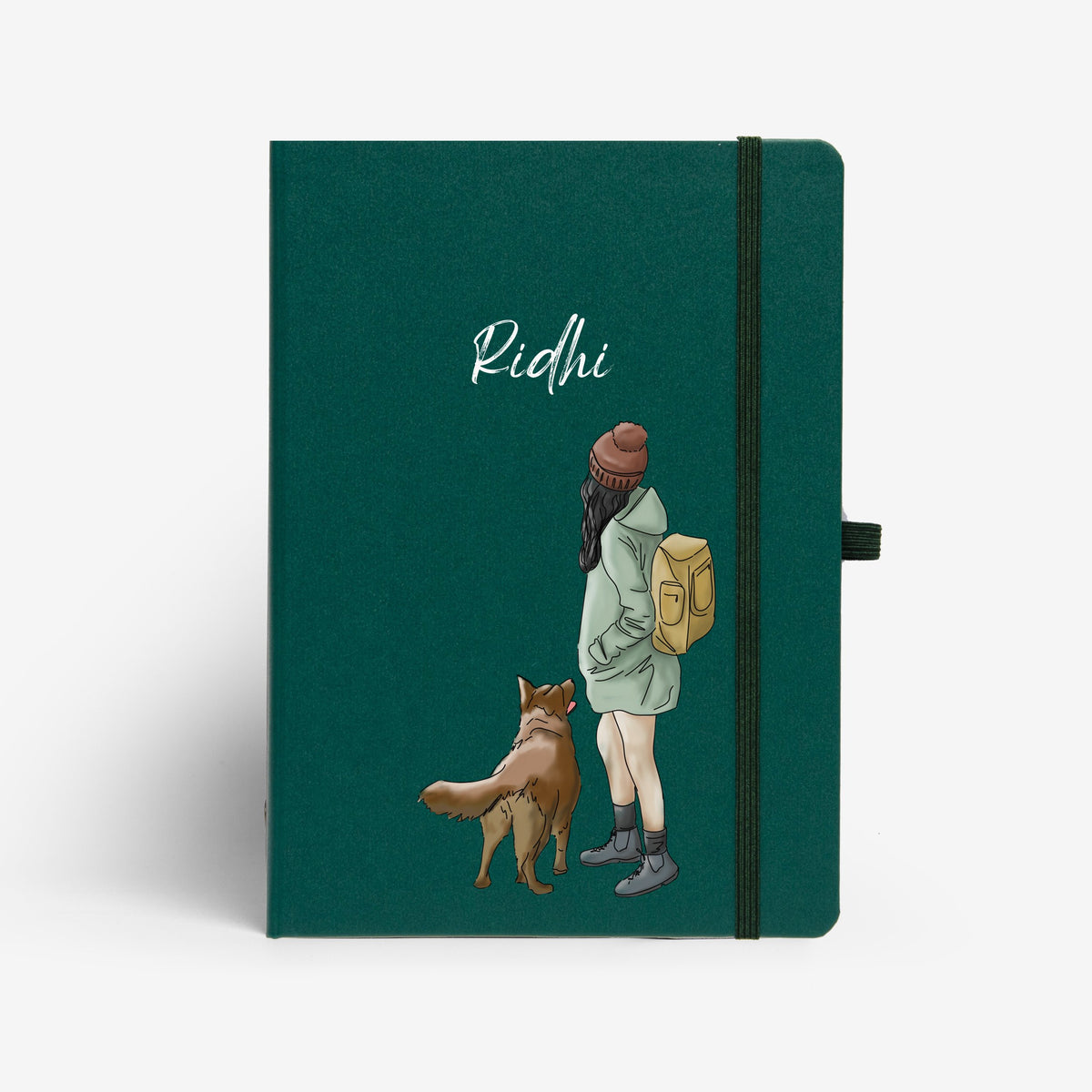 The Messy Corner Notebook Forest Green Personalised Hardbound Notebook - Backpacker