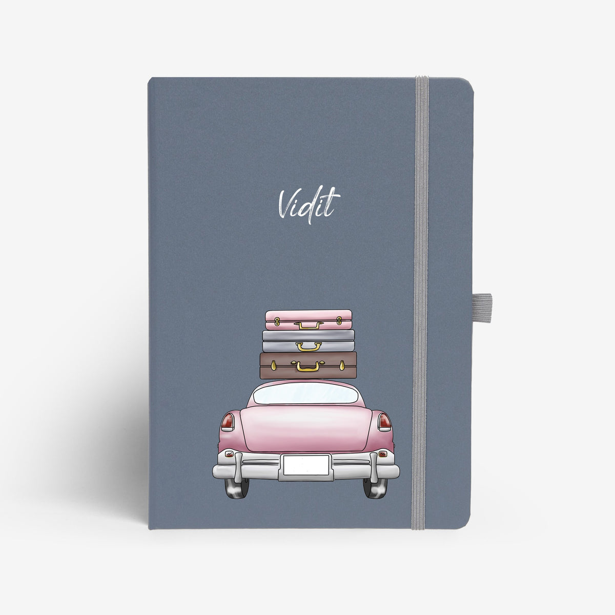 The Messy Corner Notebook Grey Personalised Hardbound Notebook - Road Tripping