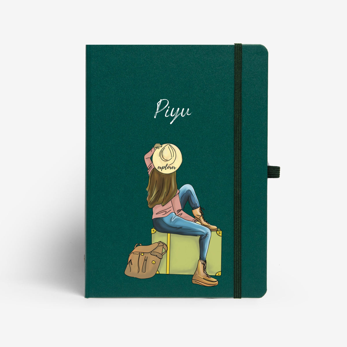 The Messy Corner Notebook Forest Green Personalised Hardbound Notebook - Wanderlust