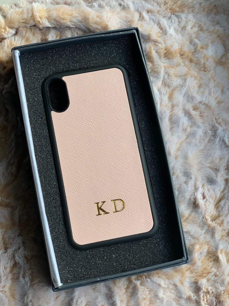 The Messy Corner Phone Cover Personalised Leather iPhone Cover - Salmon Pink