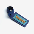 Personalised Leather Luggage/Baggage Tag - Dark Blue
