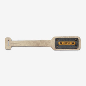 The Messy Corner Luggage Tag Personalised Leather Luggage/Baggage Tag - Dusted Cream