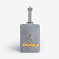 Personalised Leather Luggage/Baggage Tag - Grey