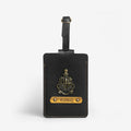 Personalised Leather Luggage/Baggage Tag -  Large Black