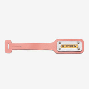 Personalised Leather Luggage/Baggage Tag - Peach