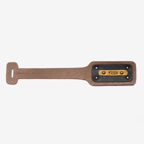 Personalised Leather Luggage/Baggage Tag - Tan