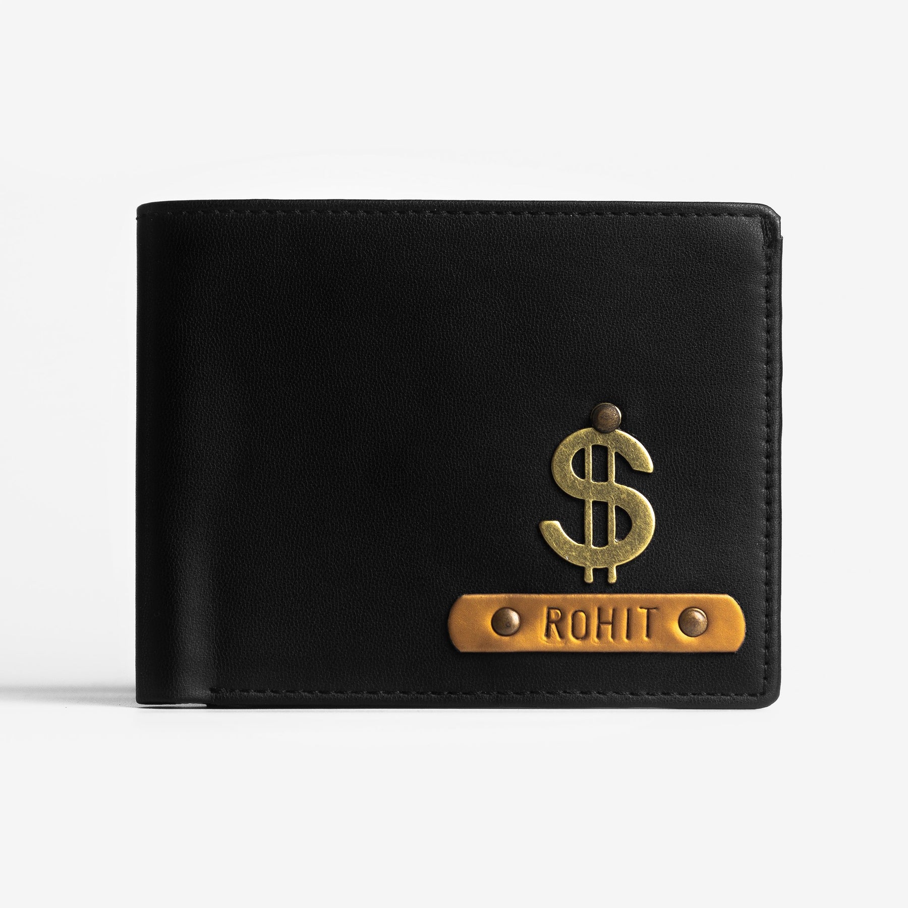 The Messy Corner Mens Wallet Personalised Mens Wallet with Charm - Black