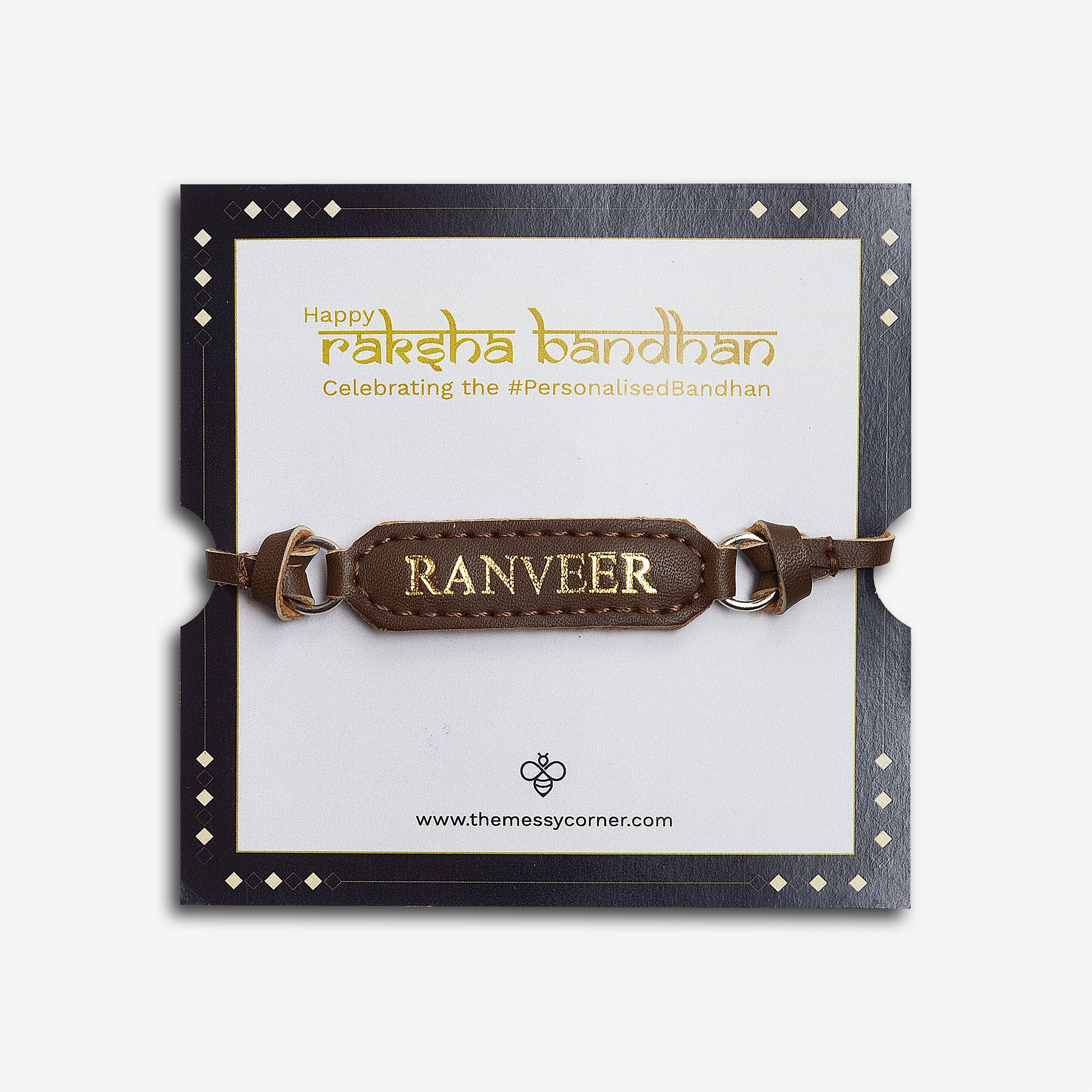 The Messy Corner RAKHI Personalised Rakhi- Dark Brown