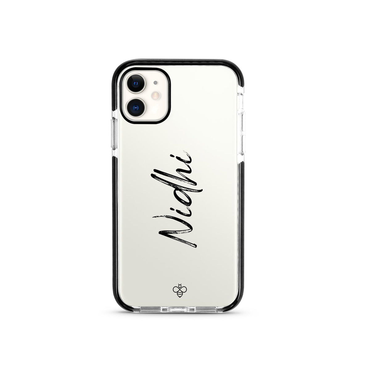 Personalised Silicone Transparent iPhone Cover - Black