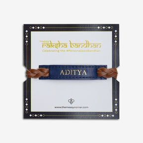 The Messy Corner RAKHI Personalised Weaved Rakhi- Dark Blue