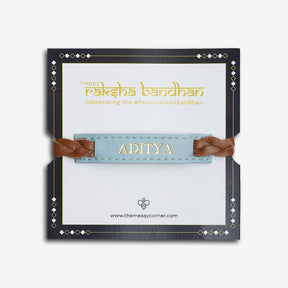 The Messy Corner RAKHI Personalised Weaved Rakhi- Mint Blue