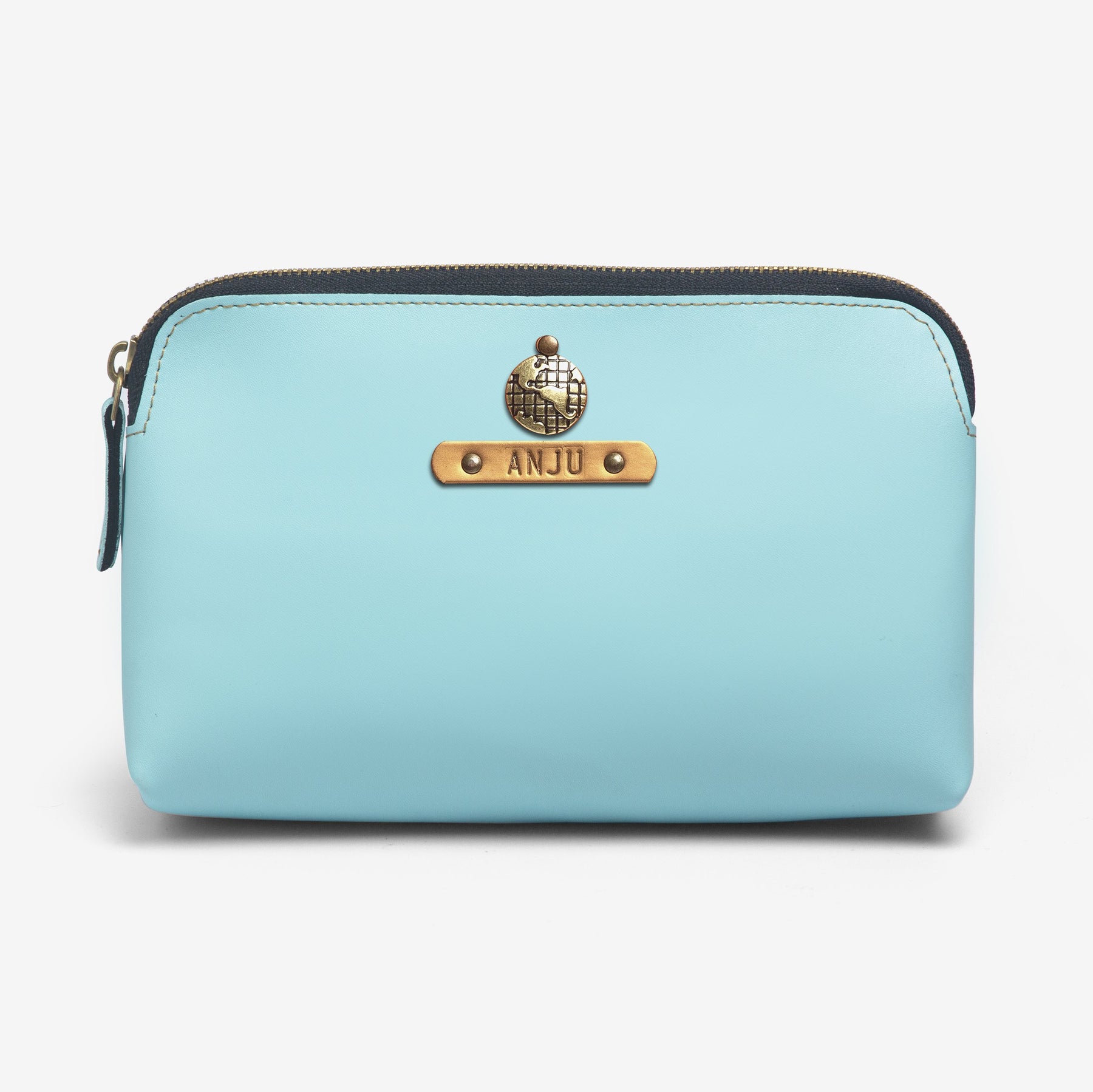Personalized Carry All/Makeup Pouch - Mint Blue