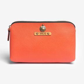 Personalized Carry All/Makeup Pouch - Orange