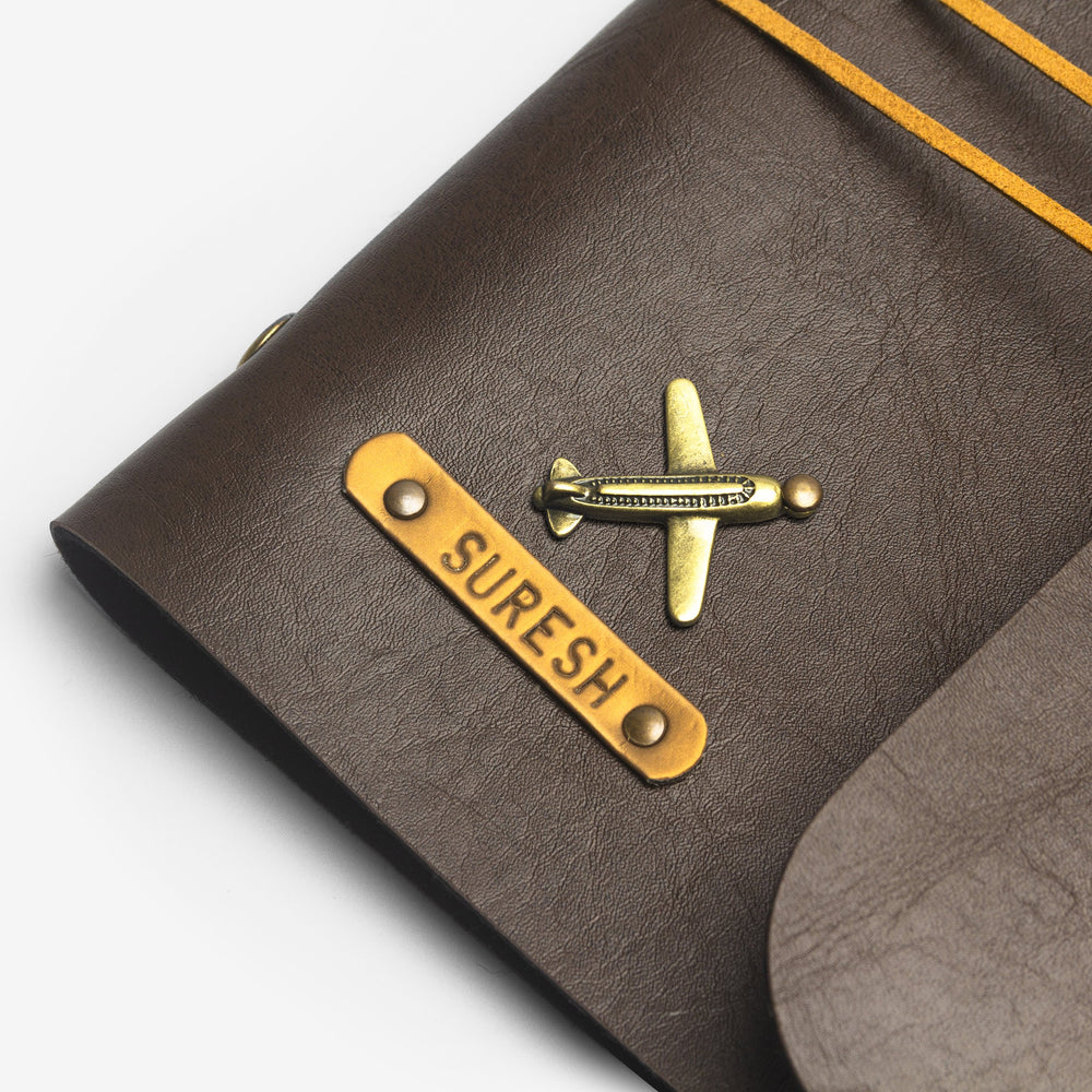 Buy Customized Chocolate Brown Diaries With Beige Thread Online