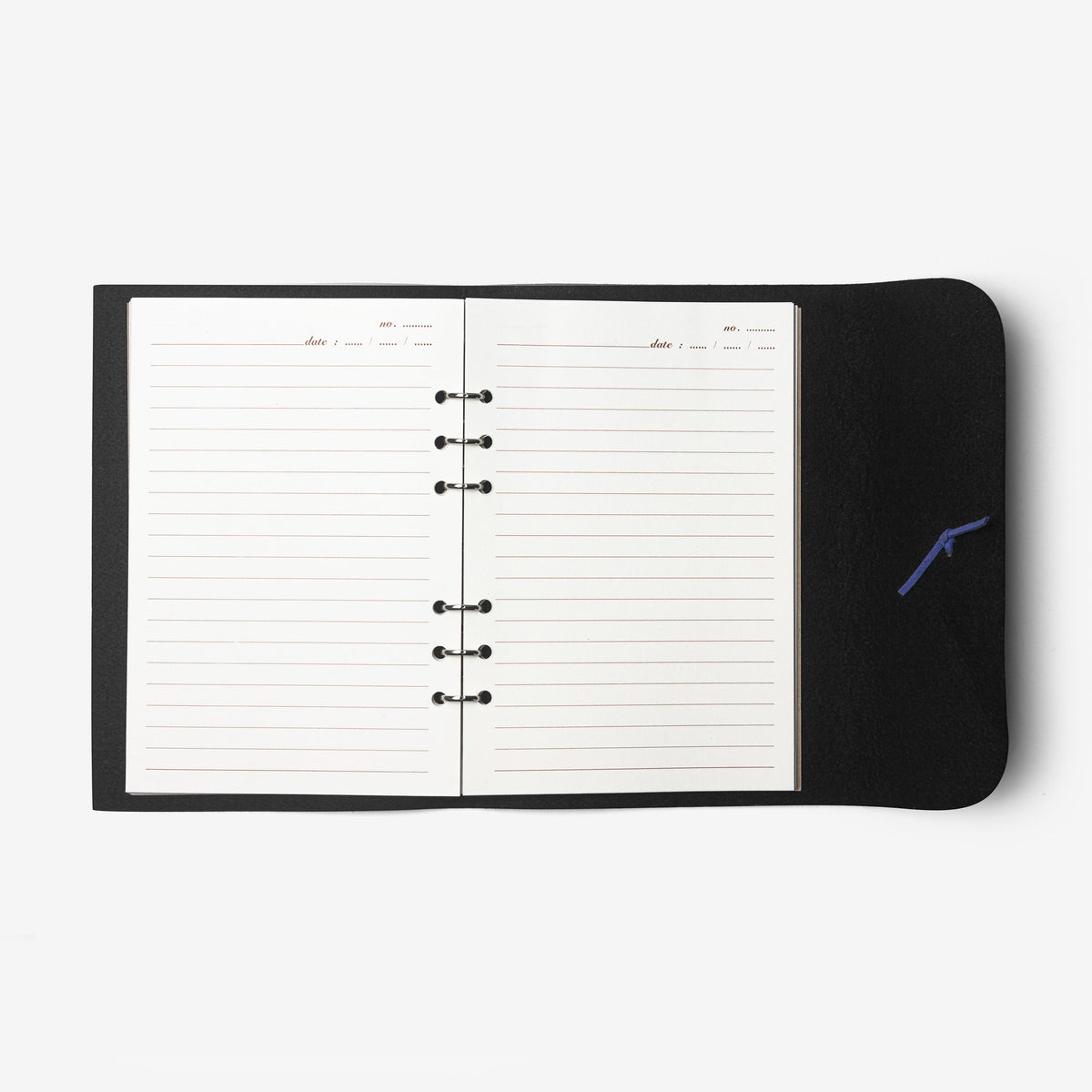 The Messy Corner Diary Personalized Grey Leather Diary with Blue Thread