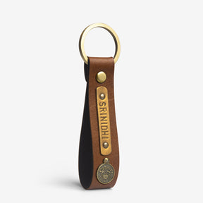 Personalized Keychain - Brown