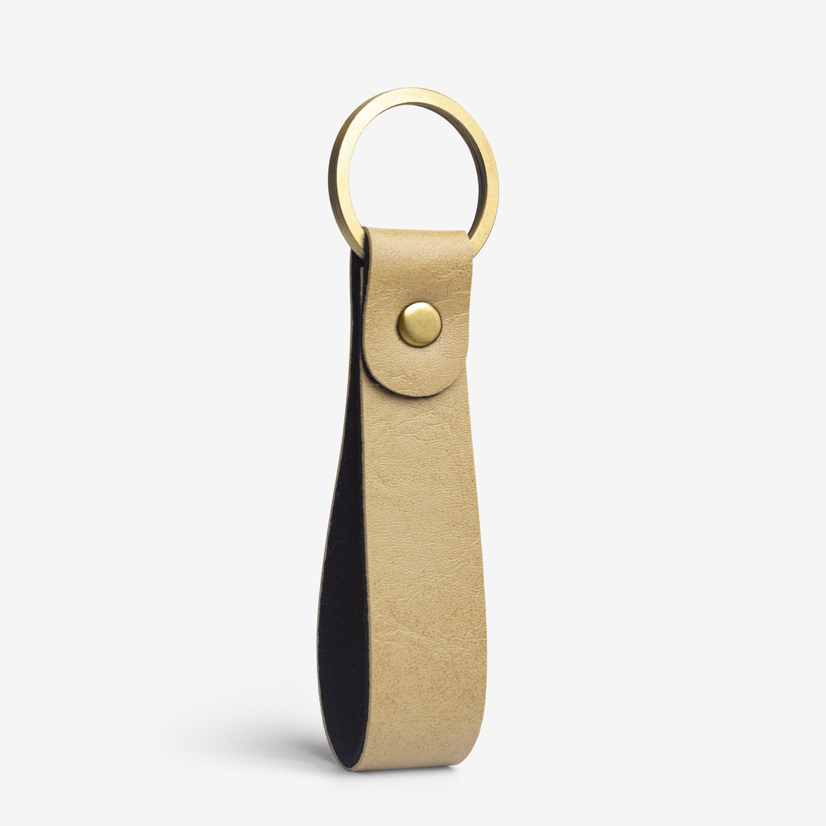 The Messy Corner Keychain Personalized Leather Keychain - Beige