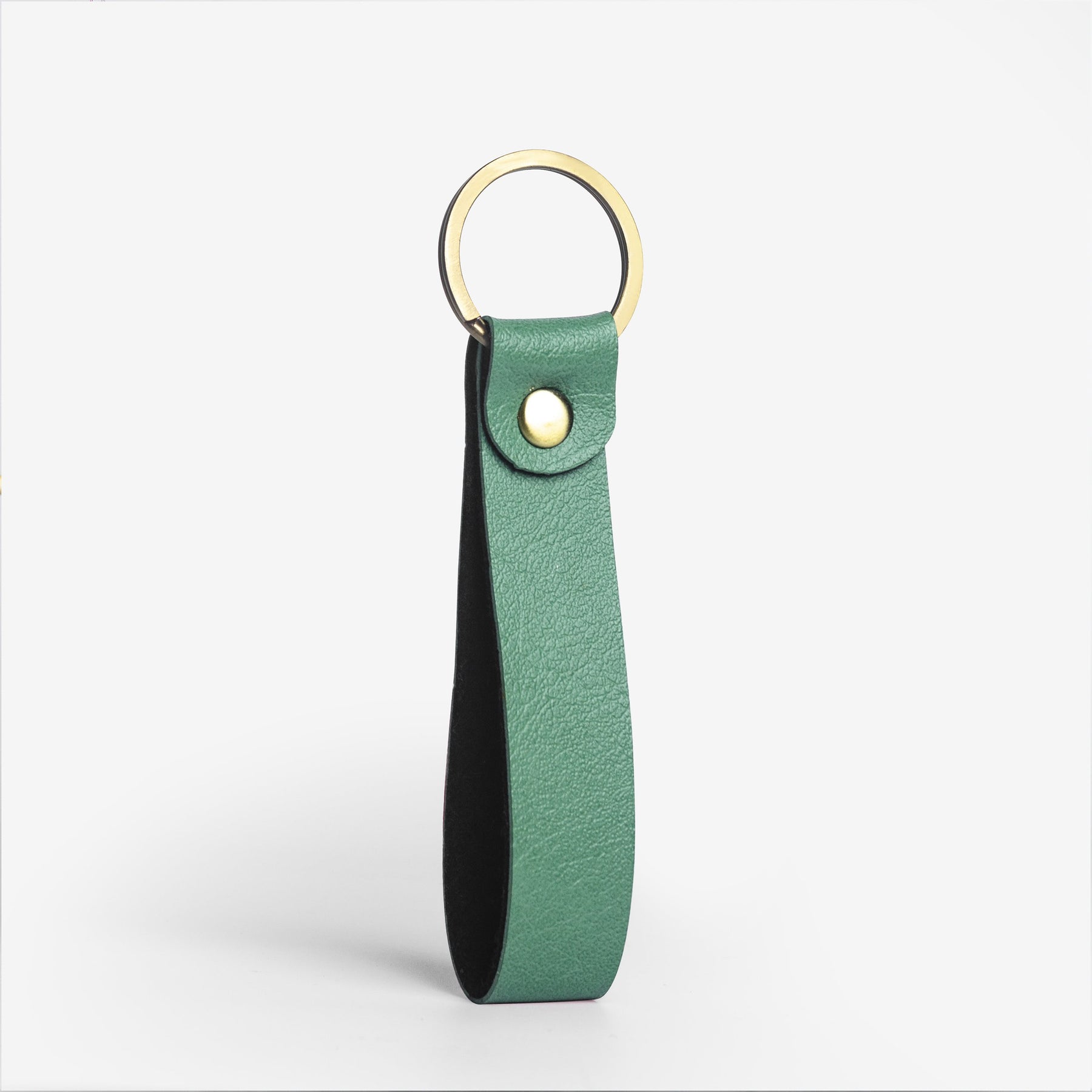 The Messy Corner Keychain Personalized Leather Keychain - Green