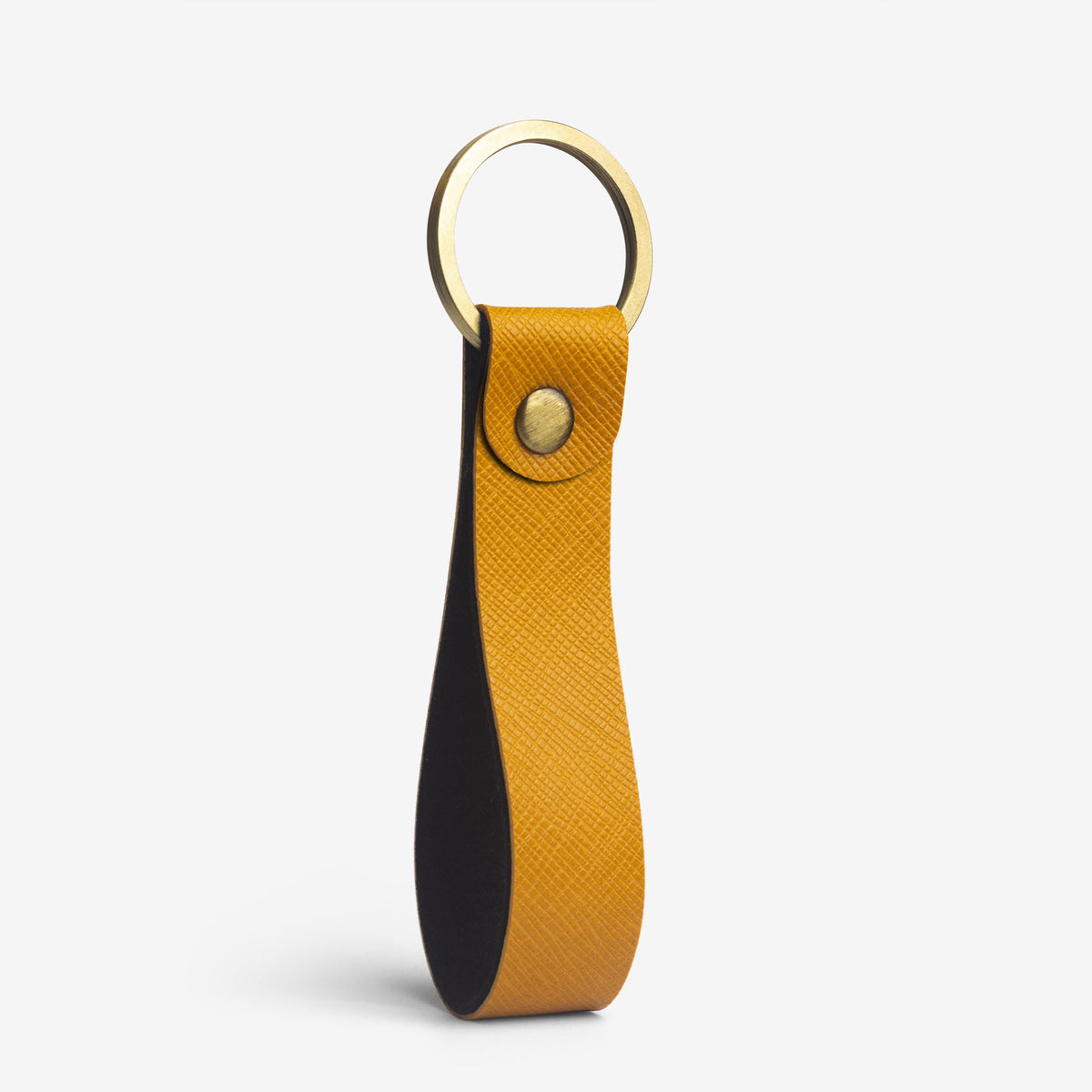 The Messy Corner Keychain Personalized Leather Keychain - Mustard
