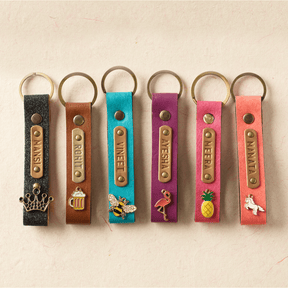 The Messy Corner Keychain Personalized Leather Keychains - Summer Vibes
