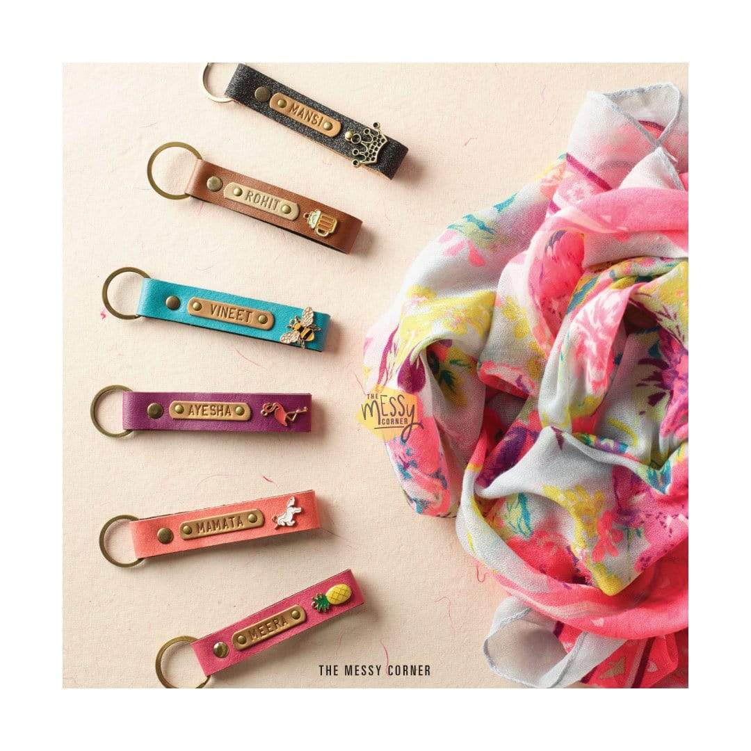 Personalized Leather Keychains - Summer Vibes