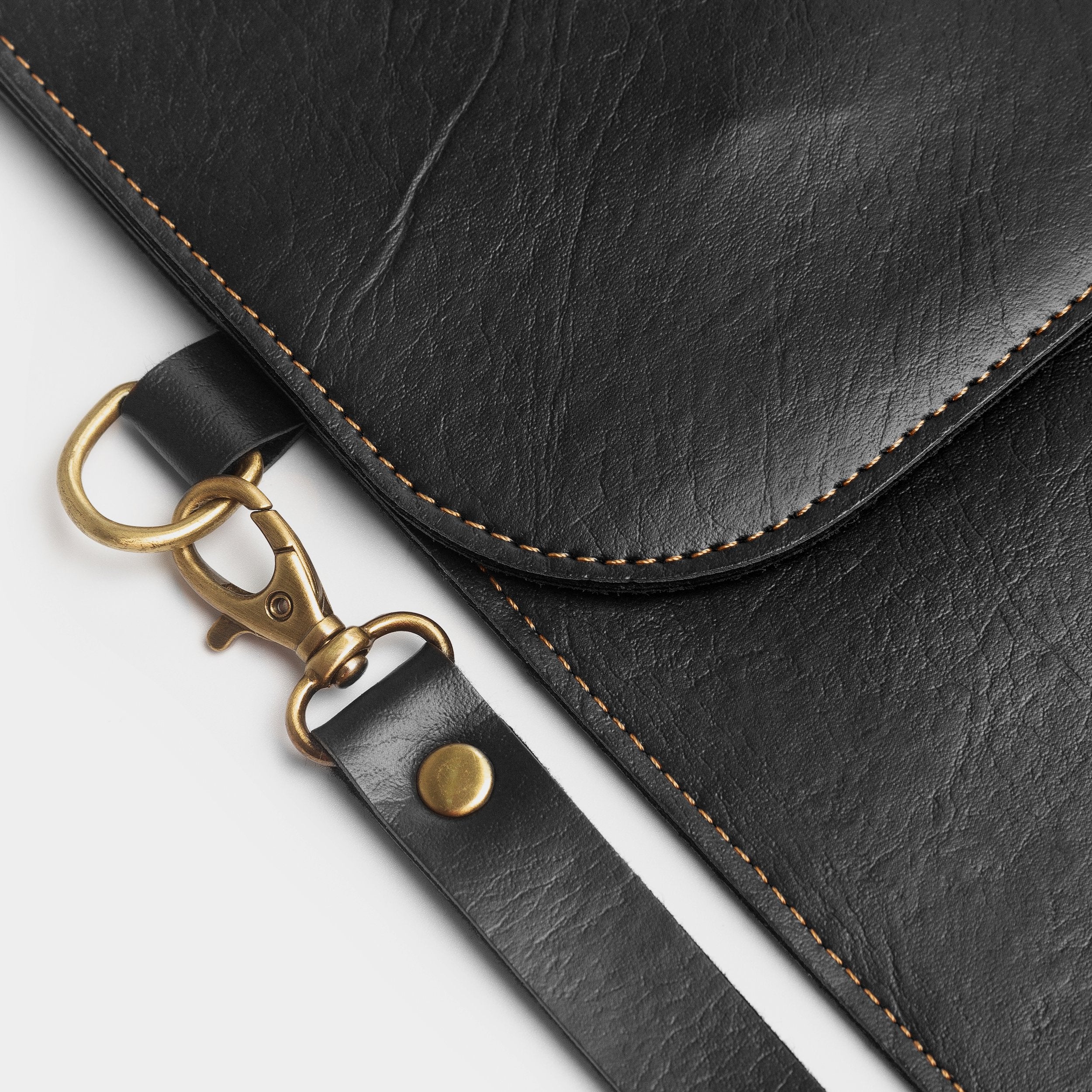 The Messy Corner Laptop Sleeve Personalized Leather Laptop/Macbook Sleeve - Black - 13 inches