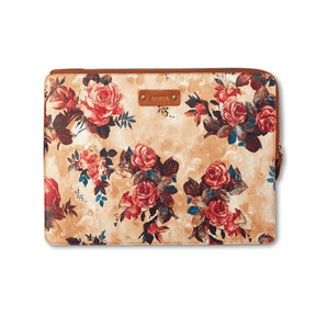 The Messy Corner Laptop Sleeve Personalized Leather Laptop/Macbook Sleeve - Floral - 13 inches