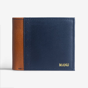 The Messy Corner Mens Wallet Personalized Leather Men's Wallet - Blue