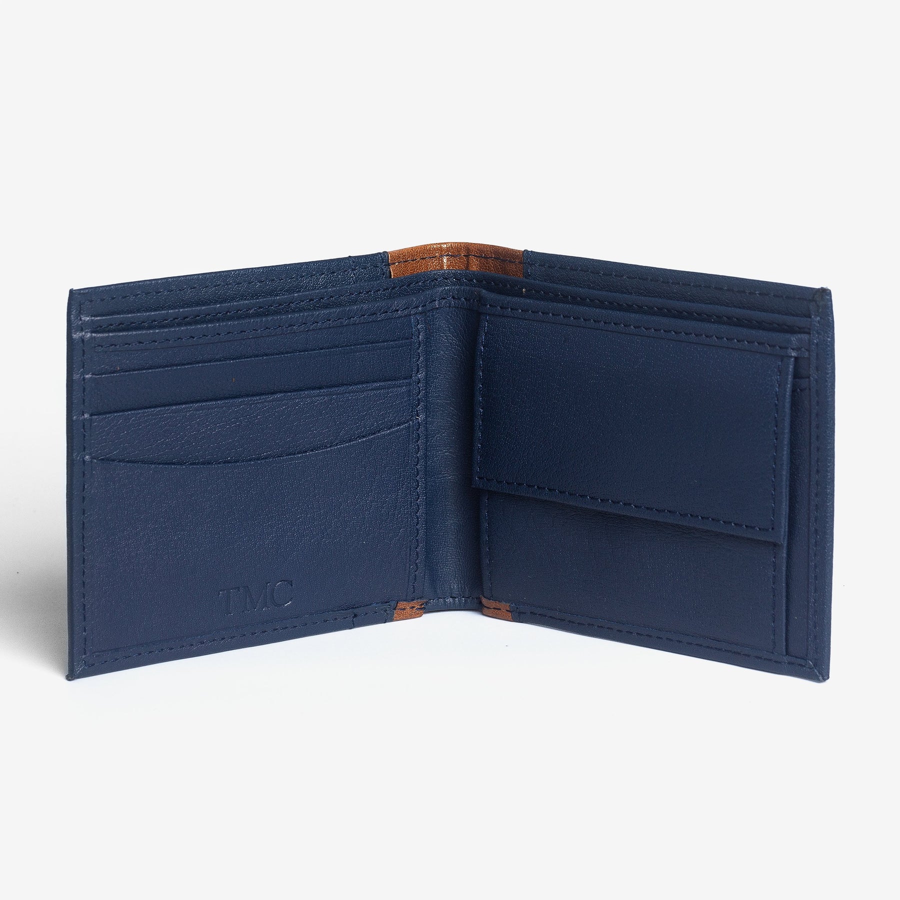 The Messy Corner Mens Wallet Personalized Leather Men's Wallet - Blue