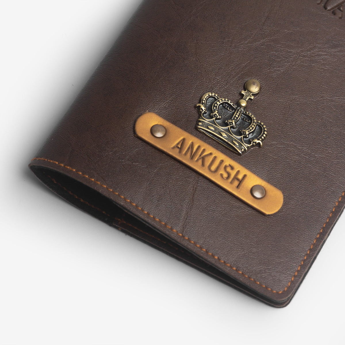 The Messy Corner Passport Cover Personalized Passport Cover - Dark Brown