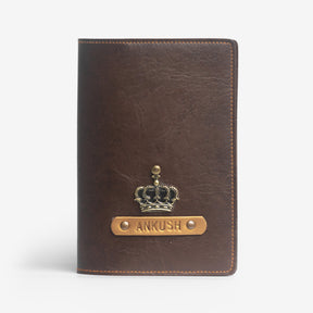 The Messy Corner Passport Cover Personalized Passport Cover - Dark Brown