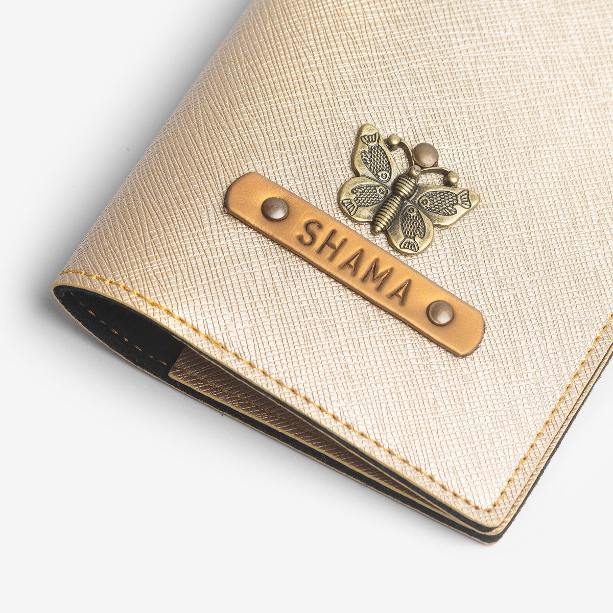 The Messy Corner Passport Cover Personalized Passport Cover - Gold