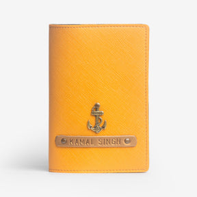 Personalized Passport Cover - Mustard
