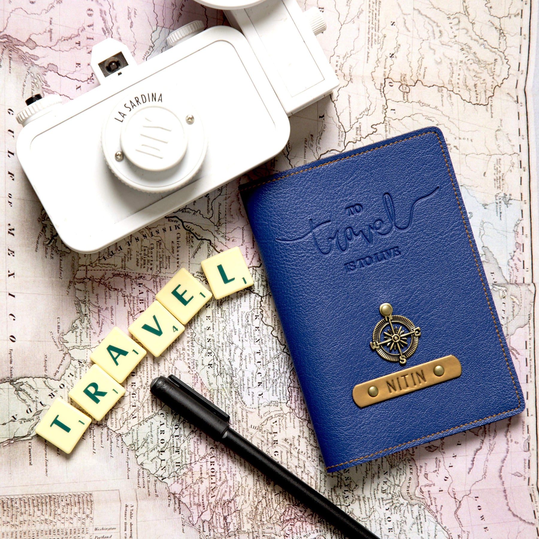 The Messy Corner Passport Cover Personalized Passport Cover - Travel is to Live