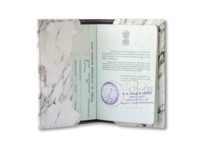 The Messy Corner Passport Cover Personalized Passport Cover - White Marble