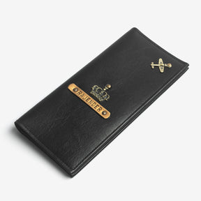 The Messy Corner Travel Wallet Personalized Travel Wallet - Black
