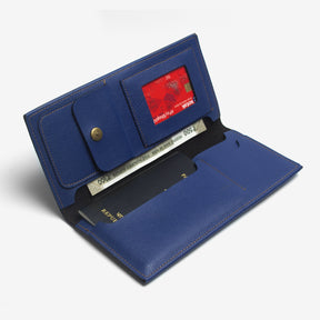 The Messy Corner Travel Wallet Personalized Travel Wallet - Dark Blue