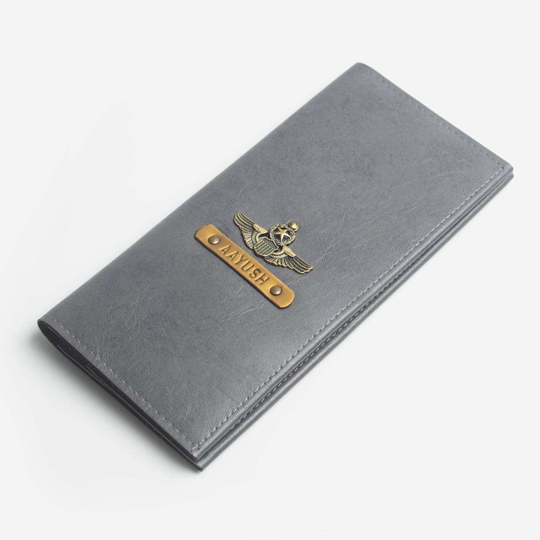 The Messy Corner Travel Wallet Personalized Travel Wallet - Grey
