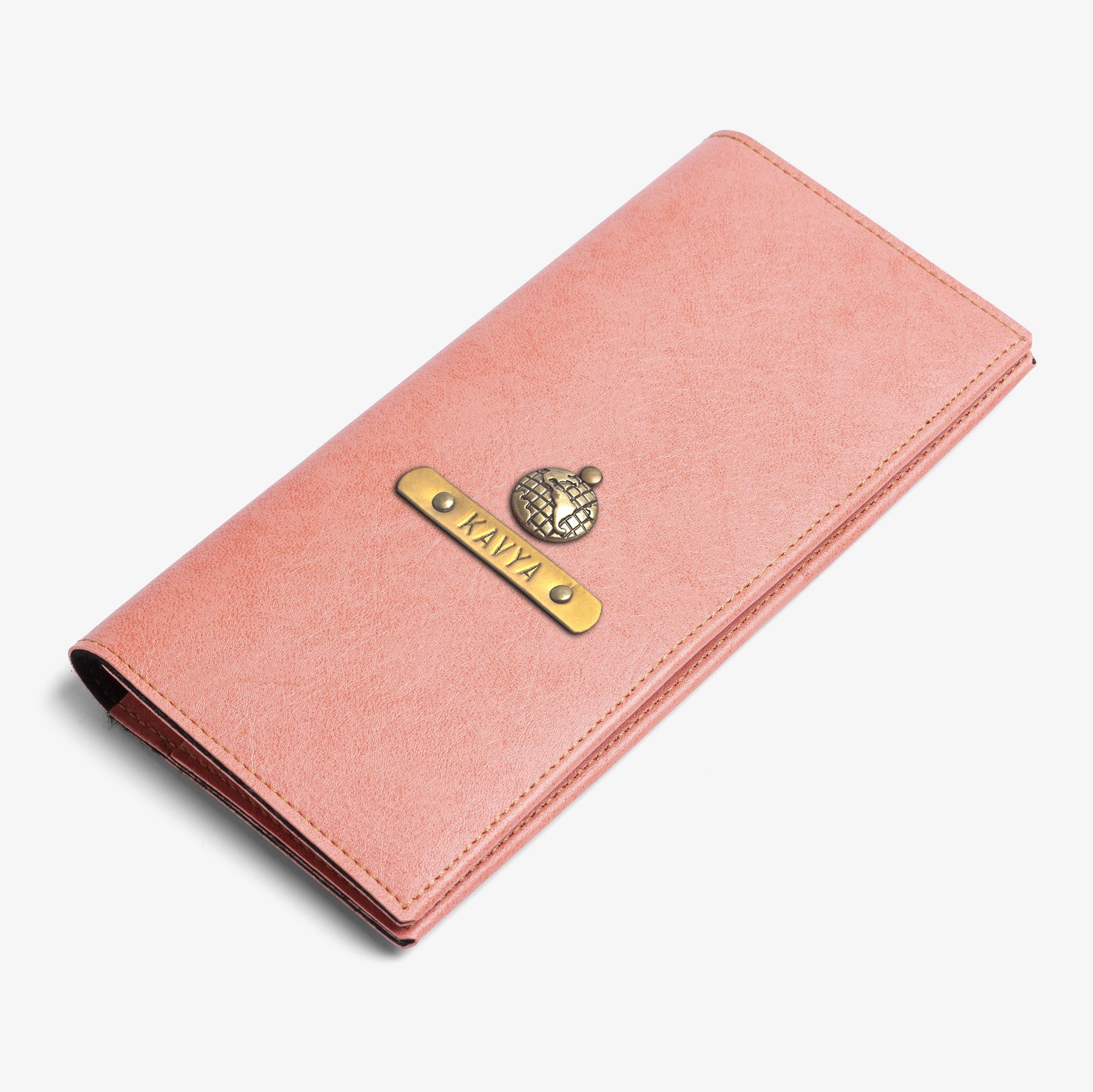 The Messy Corner Travel Wallet Personalized Travel Wallet - Peach