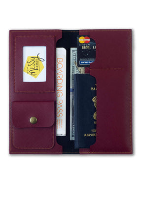 The Messy Corner Travel Wallet Personalized Travel Wallet - Textured Magenta