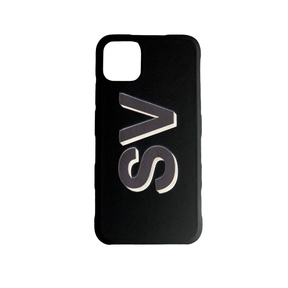 The Messy Corner Phone Cover Shadow Text Personalised iPhone case- Black