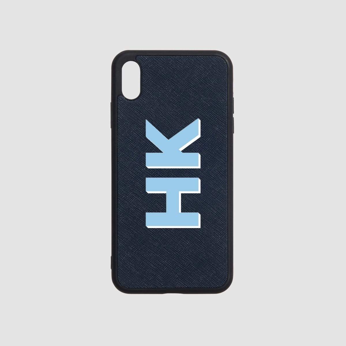 The Messy Corner Phone Cover Shadow Text Personalised iPhone Case - Blue