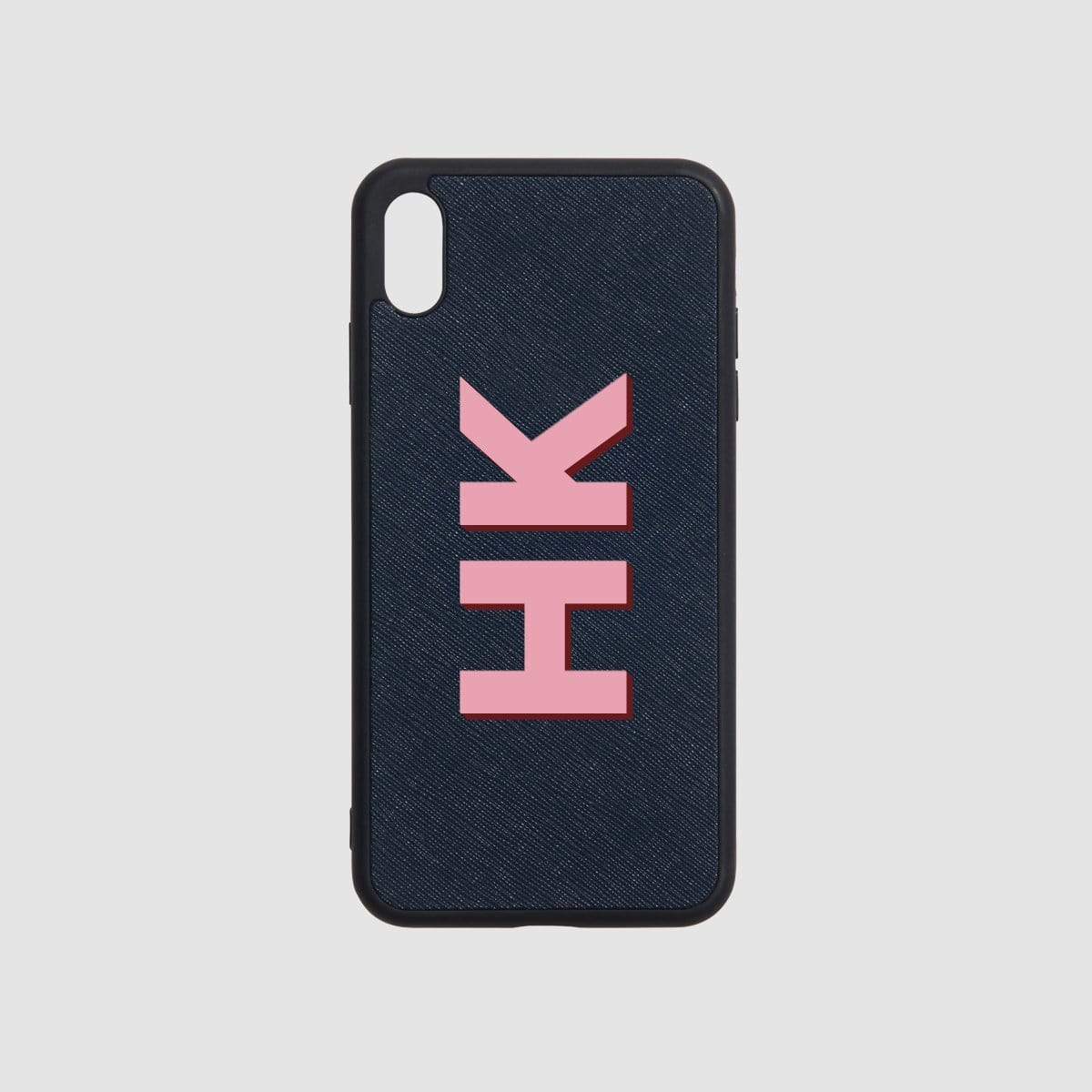 The Messy Corner Phone Cover Shadow Text Personalised iPhone Case - Blue