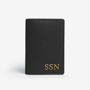 The Messy Corner Card Holder Stella Personalised Card Holder Wallet - Black